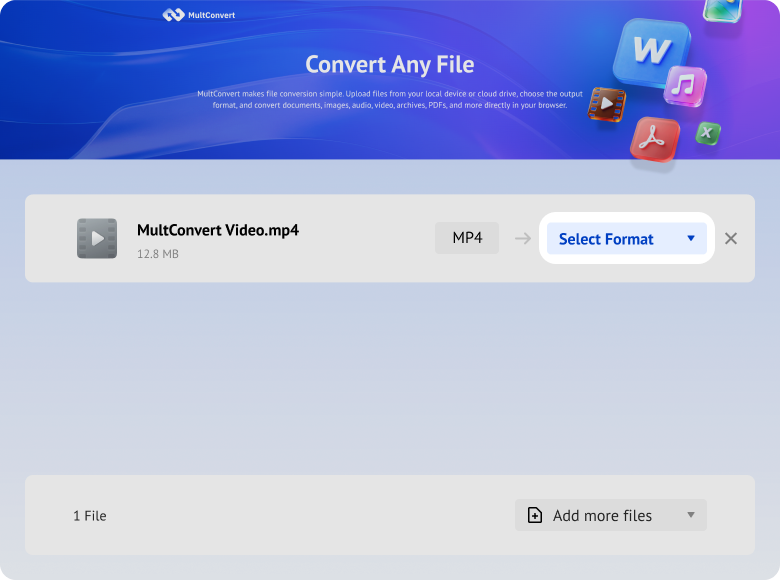 Upload MP4 files to MultConvert